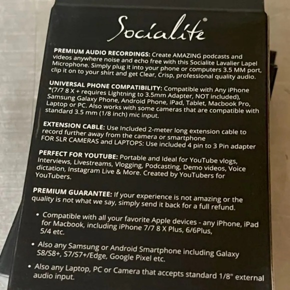 Professional Wired Lavalier Lapel Clip On Microphone for iPhone and Android - Picture 2 of 4